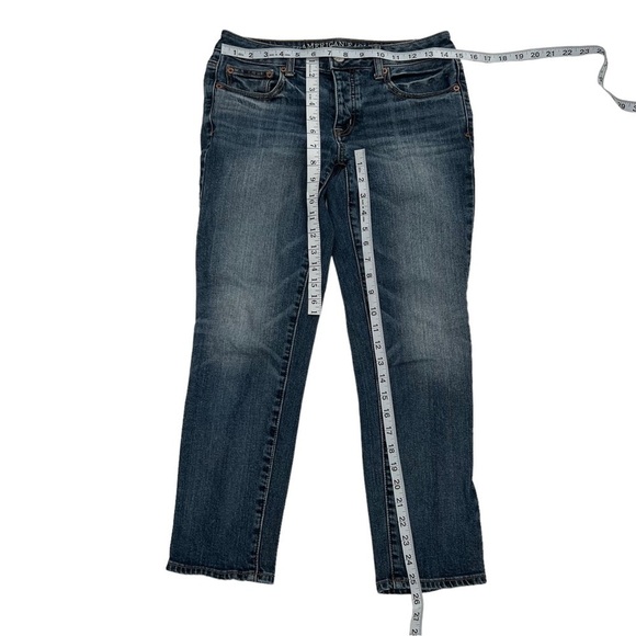 American Eagle Boy Crop Stretch Button Fly Jeans Size 30 Women’s - Picture 5 of 7